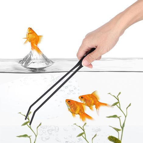 Pince à épiler en acier inoxydable pour le nettoyage des plantes aquatiques d'aquarium ciseaux pour l'entretien des aquariums pince à épiler courbée (1/5)