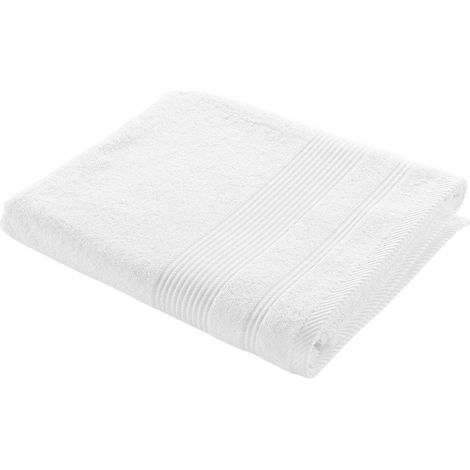Serviette ou drap de bain en coton 90 x 150 cm Tendresse blanc