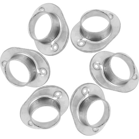 Base de Bride de Poteau Ronde en Acier Zingué Argenté Connexion Stable et Fiable pour Tube Rond Lot de 6 Pièces en Extérieur (1/5)