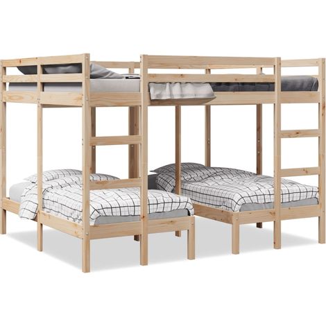 Dreifach-Etagenbett 160x200/80x160 cm Massivholz Kiefer