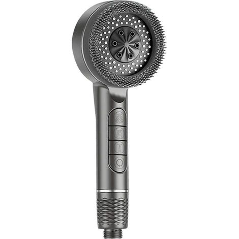 Pommeau de douche noir à haute pression et puissant, jet filtré à 5 niveaux, comprenant pommeau de douche avec filtre, flexible de 1,5 m et support, haute pression, économie d'eau (1/5)