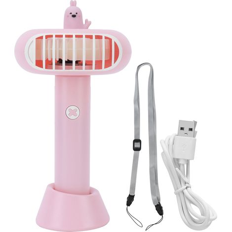 Ventilateur de bureau portable USB rose, ventilateur pliable pour école, dortoir, maison en été (1/5)