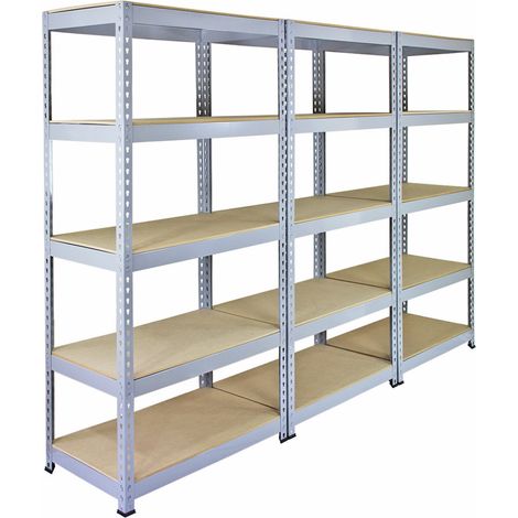 3 x Q-Rax Metal Racking Units 90 x 50 x 180cm Grey (1/5)