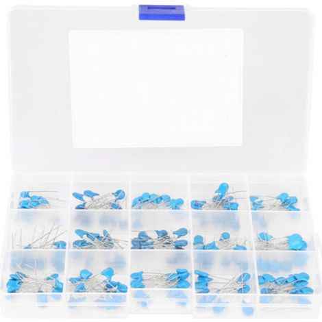 Kit d'assortiment de 180 condensateurs céramiques haute tension 1 kV, 15 valeurs, de 100 pF à 10 000 pF