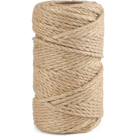 50M Corde de Jute 6MM Corde Chanvre Ficelle Corde Ficelles de Jardinage pour Le Camping,Décoration,Bricolage,Jardinage (1/5)