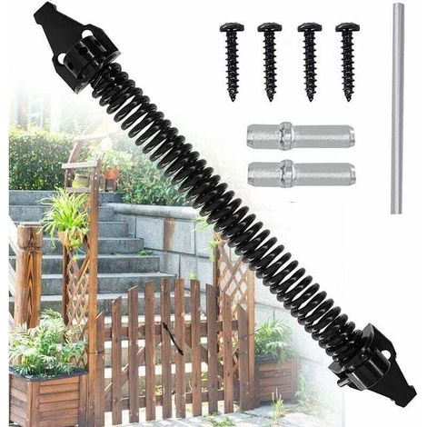 Ferme-porte à ressort de 14 pouces Ferme-porte réglable Ferme-porte à ressort en acier au carbone extérieur Vis Ferme-porte de jardin pour portes domestiques Clôtures agricoles,de (1/4)
