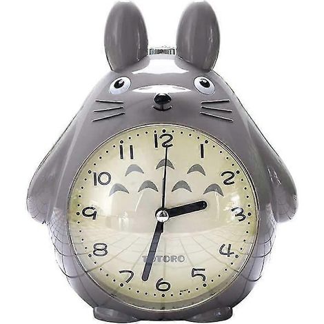 Ce réveil à l'effigie de Totoro, doté d'une fonction snooze et d'une veilleuse LED silencieuse, est le cadeau idéal pour les enfants, les adolescents et leurs amis. (Gris) (1/5)