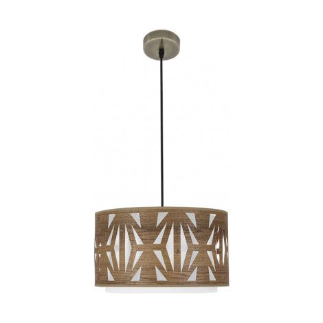 Colgante Katerina 1xe27 Cuero/madera Oscura Regx40x40 cm
