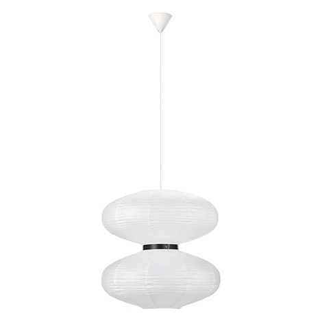 Markslojd DUAL Plafonnier suspendu 2 lumières blanc, noir, abat-jour textile (1/2)