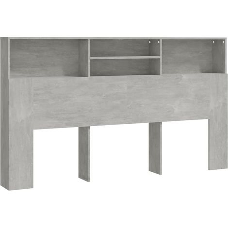 Mueble cabecero gris hormigón 180x19x103,5 cm vidaXL