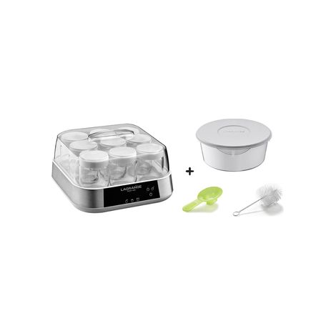 Lagrange 4596 Yaourtière Fromagère 2 en 1 avec 9 Pots en Verre et Entonnoir (1/5)