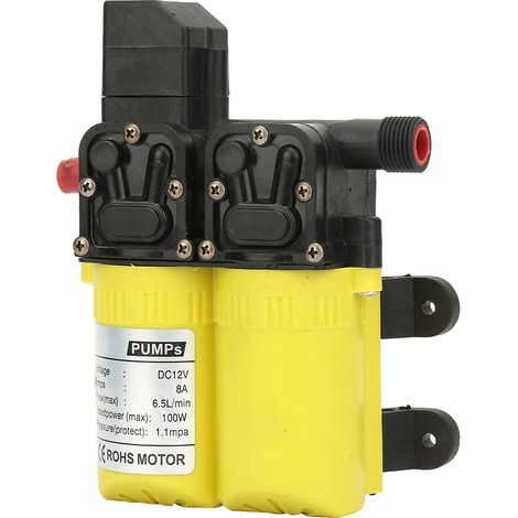 Pompe à eau électrique à membrane auto-amorçante à double aspiration 12V 100W (jaune)