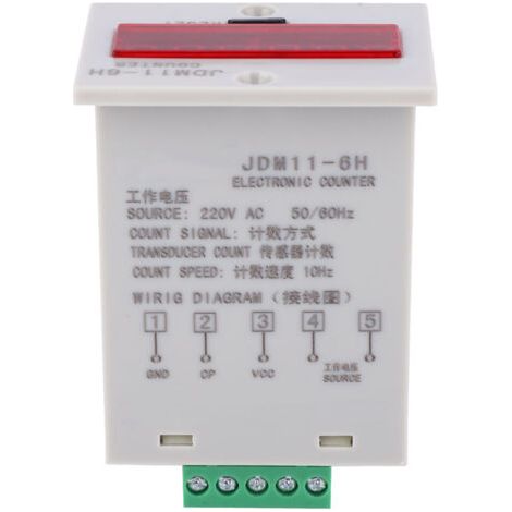Compteur électronique JDM11-6H, 6 chiffres, affichage numérique LED, transducteur de relais, comptage AC220V (1/5)