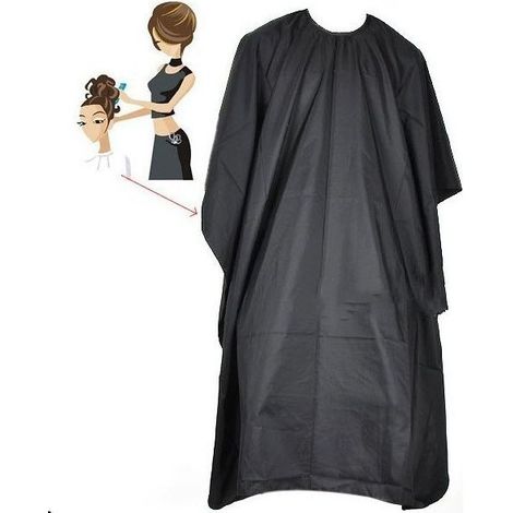 Cape de coiffeur - Tablier de coiffeur - Polyester - Noir (1/4)