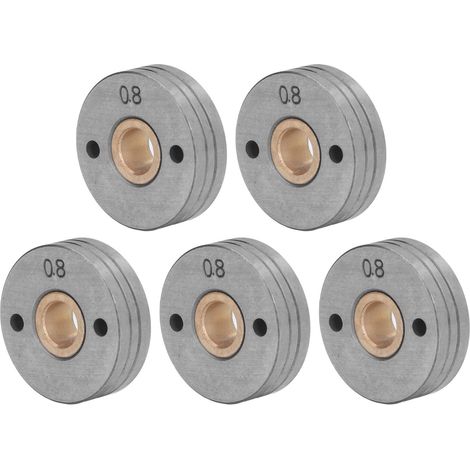 Roues de guidage fil de soudure 5 pièces en acier double entraînement, galets pour dévidoir 0,8-1,0mm, rouleaux de précision (1/5)