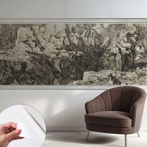 Papier peint adhésif décoratif pour salon chambre et cuisine Facile à poser avec colle Paysage montagneux 250x104 cm (1/5)