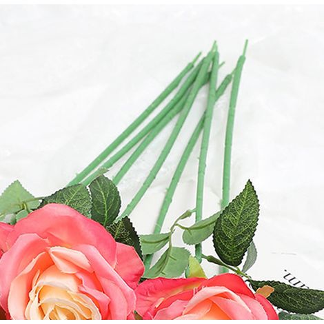 Rose artificielle en soie, rose bleu glacier à tige unique, idéale pour la Saint-Valentin. Inspirations : rose équatorienne rose et jaune.