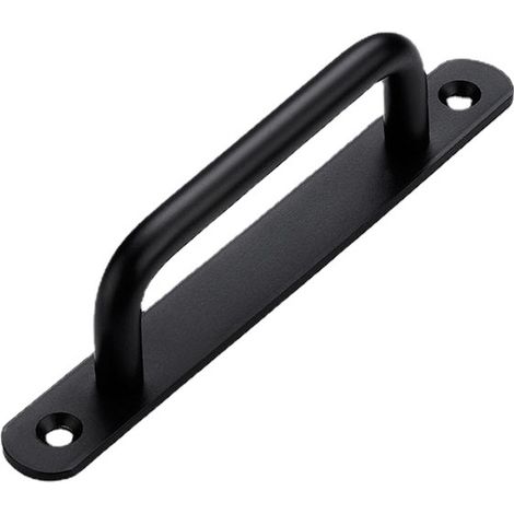 Poignée de porte,Poignée de porte de grange robuste 2 pièces Poignée de porte coulissante Poignées de porte poussoir avec plaque arrière Poignées de barre d'appui en alliage d'aluminium pour meubles (1/5)