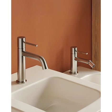 Exagonshop Coppia rubinetti lavabo e bidet senza scarico cromo