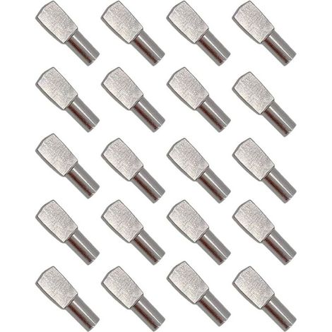 KZQ 20 clavijas de soporte para estantes, pasadores de metal niquelado para gabinetes, accesorios de escritorio, 5 mm x 19 mm (1/4)