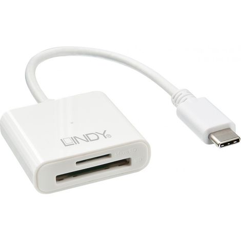 Lindy 43185 Kartenleser USB 3.2 Gen 1 (3.1 Gen 1) Type-C Weiß
