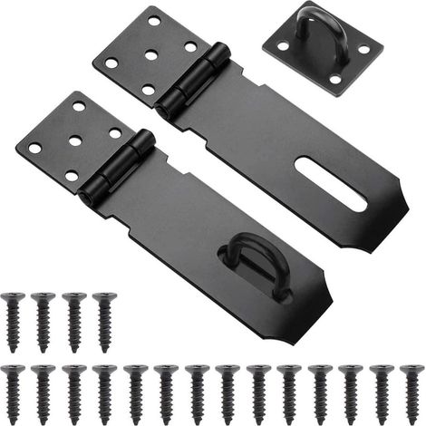 Vorhängeschloss Überfalle 2er Set 4 Zoll Schwarz Edelstahl mit Schrauben