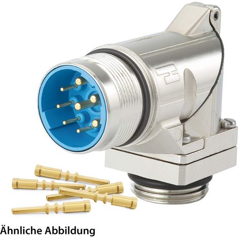 799919003K HUMMEL SET avec contacts M23 Puissance Connecteur pour appareils, insert à sertir coudé Nombre de pôles 3+4+PE, Prise mâle pivotante à 335 degrés Panneau avant - 1 Stück