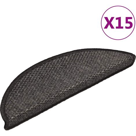 Vidaxl – Tapis d'escalier autocollants 15 pcs 56x17 cm – Tissu antidérapant aspect sisal – Lavables et insonorisants – Protection contre les glissades