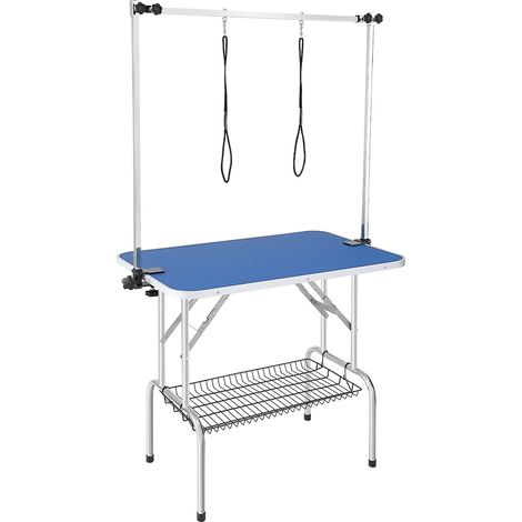 Table de toilettage pour chien pliante, 914,4 x 609,6 mm, charge 149,7 kg, avec 2 potences et panier de rangement (1/5)