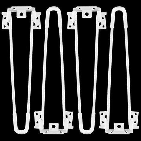 Pieds de table pliants, ensemble de 4 pièces, style épingle à cheveux pliant, 32 cm de haut, blancs, robustes, faciles à assembler, pieds de table basse pliants. (1/5)