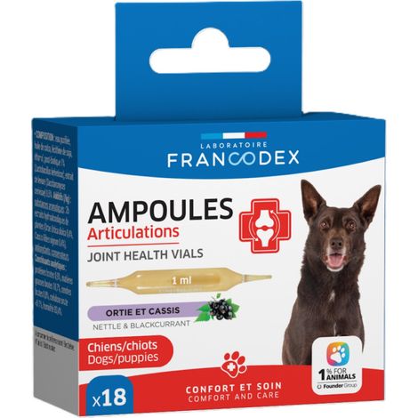 Ampoules Articulations 18 x 1 ml Pour Chiots et Chiens - Francodex (1/2)