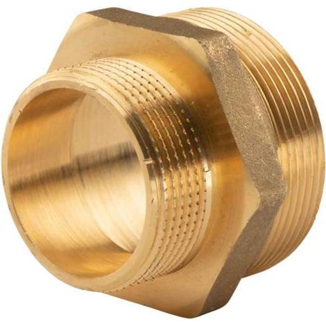Messing Gewinde-Fitting Reduziernippel 1 1/2"AG (DN 40) - 2"AG (DN 50) - schwere Ausführung