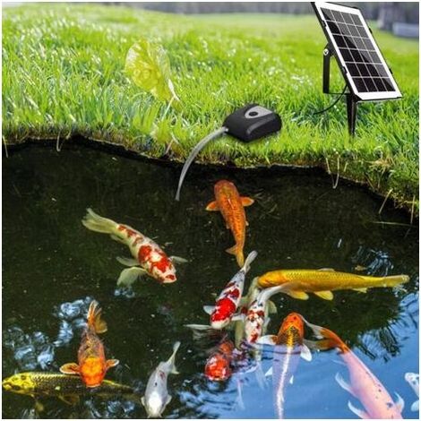 Aérateur solaire de bassin 3,5 W avec batterie de 4000 mAh e USB, convient pour les étangs de jardin, les aquariums (noir) (1/4)