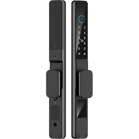 Horloge de date Tuya Wifi pour porte intelligente en aluminium, étanche, avec double crochet, empreinte digitale et mot de passe pour porte coulissante (1/5)