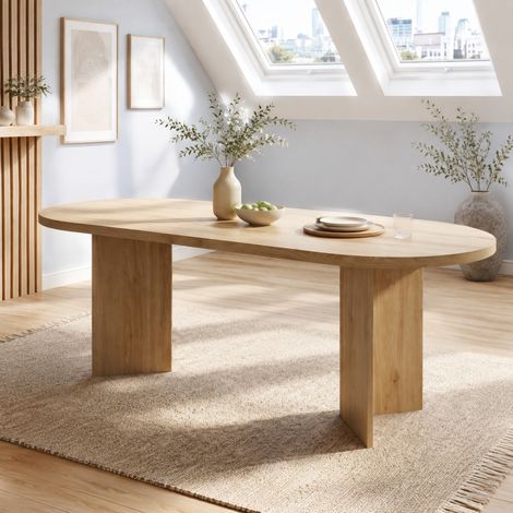 Esstisch 160 x 80 cm für 6-8 Personen, 18 mm Platte, Eichenfarbe HAVRYA (1/5)