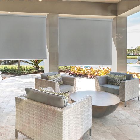 Wolketon Tenda Verticale Esterna 140x140 cm per Balcone e Terrazza Protezione Solare Impermeabile 80% Grigio Chiaro