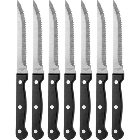 Lot 6 couteaux 22 cm à steak lame inox Pradel France