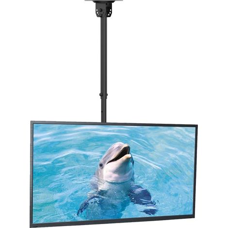 Support TV Plafond pour Téléviseurs LCD LED Plats/Incurvé de 26 à 65 Pouces, VESA jusqu'à 400×400mm Charge 45 kg, Inclinaison à 15° et Rotation à 360°, Support Mural TV - MC4602 (1/5)