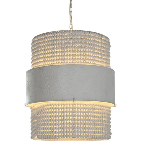 Lampara Techo Hierro Madera 51X60X69 Blanco (1/5)