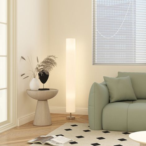 Lampadaire pour salon avec abat-jour en polyester, 2 douilles E27, pour chambre, 14 x 14 x 120 cm (1/5)