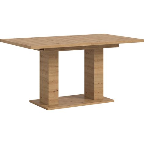 Motion table de salle à manger double colonne 90x150/190 cm avec 1 rallonge chêne décor. (1/5)