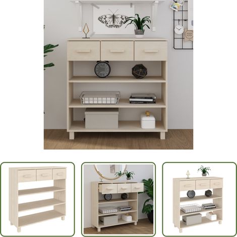 Konsolentisch -  Konsolentisch HAMAR Honigbraun 90x35x90 cm Massivholz Kiefer (1/5)