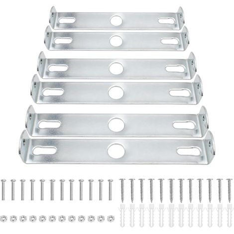 Lot de 6 supports fixation plafonnier - Acier galvanisé - Montage sécurisé luminaires - Intérieur et extérieur - 9 à 10,5 cm