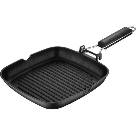 Poêle à griller 24x24x3,7cm en fonte d'aluminium ind expert sg1101 san ignacio. (1/2)