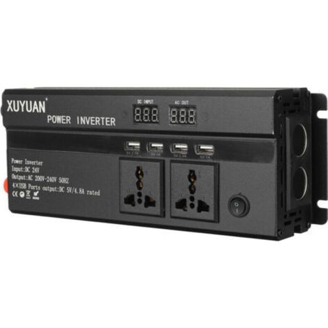 5000W DC 24V auf AC 220V Sinus-Wechselrichter für Autos mit 4 USB-Anschlüssen