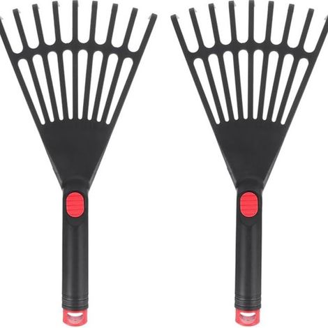 2 Pièces Fourche de Jardin Outil de ramassage des Feuilles Petit Outil de Jardin râteau en Plastique pour Plate-Bande 3417CM (1/5)