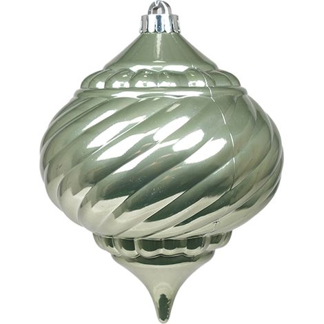 ARPIMEX Sfera Goccia Rigata di Natale D 150 Mm Plastica Verde Salvia