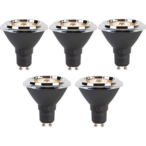 Set mit 5 dimmbaren GU10 LED-Leuchtmitteln AR70 6W 450lm 2700K