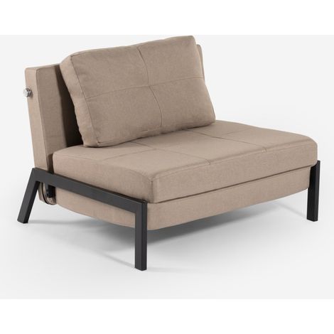 Poltrona letto in tessuto pieghevole soggiorno ufficio Selene - Beige