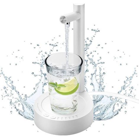 Distributeur d'eau de Bureau, Pompe à Eau Électrique Amovible à 6 Niveaux De Débit, avec Plateau (Blanc) (1/5)